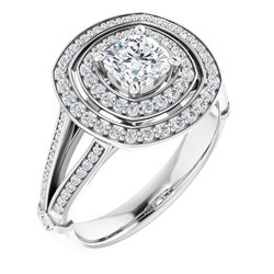 Double Halo-Style Engagement Ring 